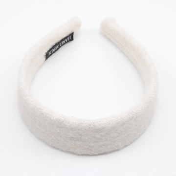 カチューシャ ホワイト もこもこ ウール 秋冬用 髪飾り ヘアアクセサリー 幅広 幅約4cm（1ヶ）