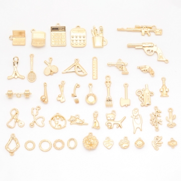 猫チャーム ネコ リボン アニマル プレートチャーム 動物チャーム メタルチャーム 約10×26mm（6ヶ）