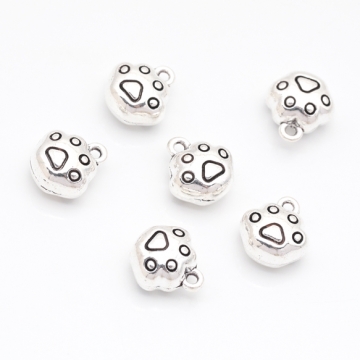 肉球チャーム にくきゅう 犬 猫 立体 アニマル 動物チャーム メタルチャーム 約9×10mm（4ヶ）