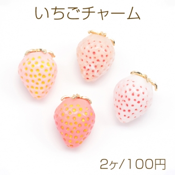 いちごチャーム 2026年新商品 エポ ストロベリー イチゴ 苺 樹脂チャーム 約21×28mm（2ヶ）