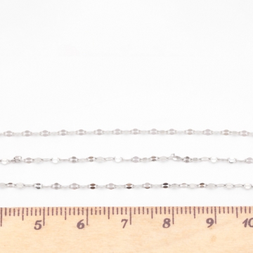 ステンレスチェーン オーバル つぶし加工 デザインチェーン メタルチェーン 基礎金具 幅約1.5mm（1m）