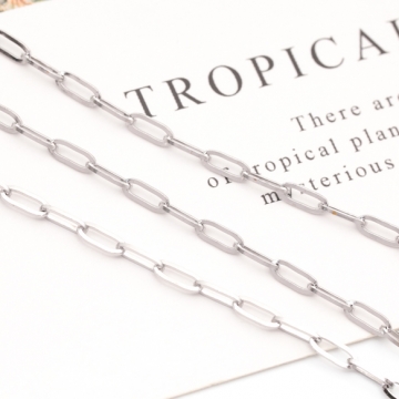 ステンレスチェーン 角あずき オーバル シンプル デザインチェーン メタルチェーン 基礎金具 幅約2.5mm（1m）