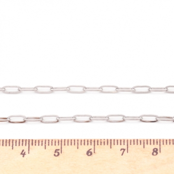 ステンレスチェーン 角あずき オーバル シンプル デザインチェーン メタルチェーン 基礎金具 幅約2.5mm（1m）