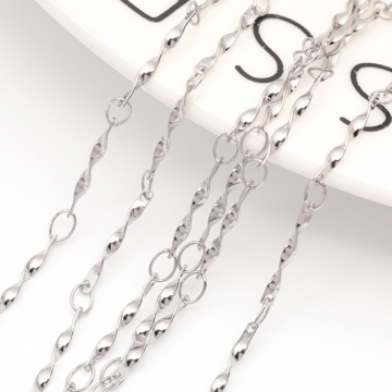 ステンレスチェーン ツイストスティック デザインチェーン メタルチェーン 基礎金具 幅約1.5mm（1m）