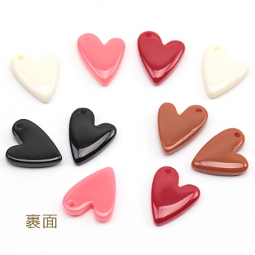 ハート貼付けパーツ ハート型デコパーツ カボション ヘアクリップ スマホなどデコレーションパーツ 約13×17mm(6ヶ)