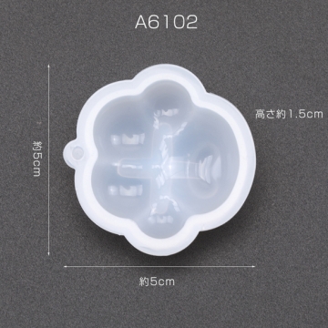 シリコンモールド 肉球 いぬ ねこ カボション レジン型 約1.5×5×5cm（1ヶ）