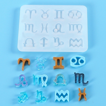 シリコンモールド 12星座 カボション レジン型 約0.7×9.1×11.6cm（1ヶ）