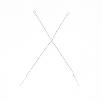 アメリカンピアス 丸カン付き 揺れるチェーンピアス 挿し込み針 チェーンピアス ピアス金具 約11cm（2ヶ）