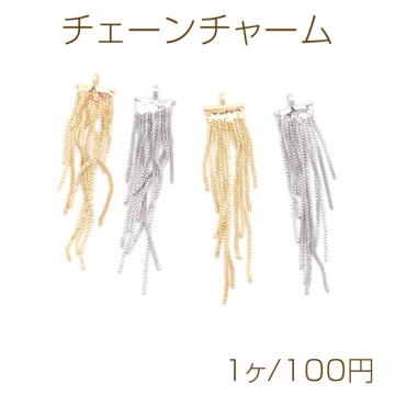チェーンチャーム ロングチェーン チェーンタッセル メタルチャーム 約40mm（1ヶ）