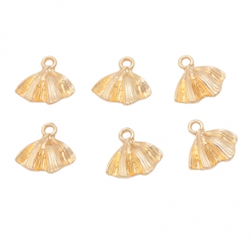 イチョウチャーム イチョウの葉 リーフ 葉っぱ 秋 紅葉 フラワーチャーム メタルチャーム 約12×13mm（4ヶ）