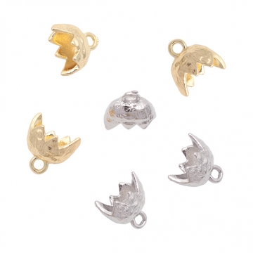 ヘタパーツ フラワーキャップ 貼付けへた部分パーツ ビーズキャップ メタルパーツ 約8×10mm（4ヶ）