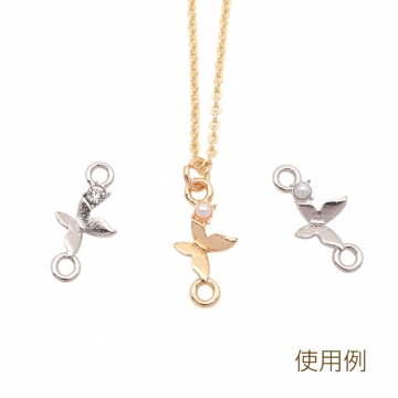 コネクターチャーム 蝶々 バタフライ パール/ストーン付き 2カン 接続金具 連結 メタルチャーム 約7×15mm（4ヶ）