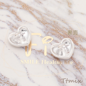 デザインイヤリング ハート クリップ式 蝶バネ式イヤリング 約16×17mm（1ペア）