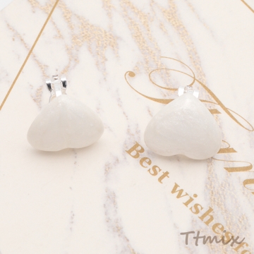 デザインイヤリング ハート クリップ式 蝶バネ式イヤリング 約16×17mm（1ペア）