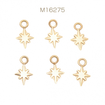 メタルチャーム 星モチーフ 星チャーム ヘキサグラム スターパーツ ステンレス製 カン付き 9×12mm (1 ヶ)