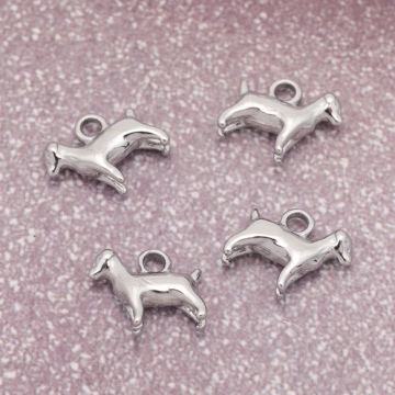 メタルチャーム 羊モチーフ アニマルパーツ 動物チャーム ステンレス製 カン付き 9×10mm (1 ヶ)