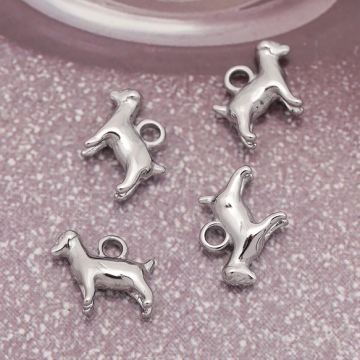 メタルチャーム 羊モチーフ アニマルパーツ 動物チャーム ステンレス製 カン付き 14×14mm (1 ヶ)