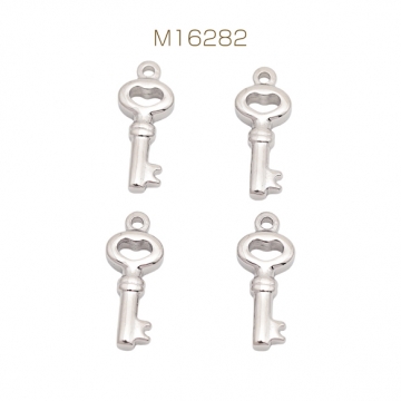 メタルチャーム 鍵チャーム キーパーツ ストラップ キーホルダー制作に ステンレス製 カン付き 13×25mm (1 ヶ)
