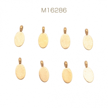 メタルチャーム 楕円形トップペンダントチャーム 貼付け台座 カン付き 3×7mm (2 ヶ)