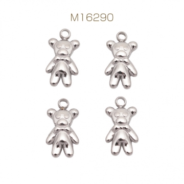 メタルチャーム くまモチーフ 熊 クマチャーム アニマルパーツ ステンレス製 カン付き 5×10mm (1 ヶ)