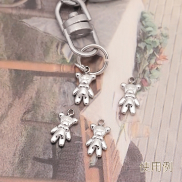 メタルチャーム くまモチーフ 熊 クマチャーム アニマルパーツ ステンレス製 カン付き 5×10mm (1 ヶ)