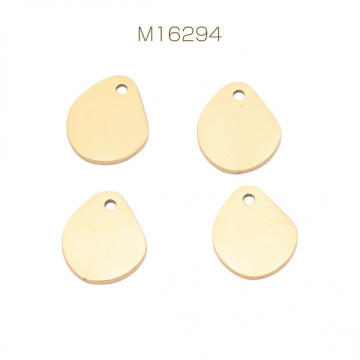 メタルチャーム ドロップ型 プレートチャーム プレートパーツ 貼付け台座として ステンレス製 上穴 7×8mm (2 ヶ)