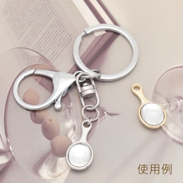 スプーンチャーム フライパンモチーフ ミニチュア 立体 メタルチャーム 約12×25mm（2ヶ）