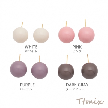 デザインピアス キャンディ 飴玉 丸玉 メタルピアス スタッドピアス 約16mm（1ペア）