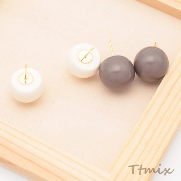 デザインピアス キャンディ 飴玉 丸玉 メタルピアス スタッドピアス 約16mm（1ペア）