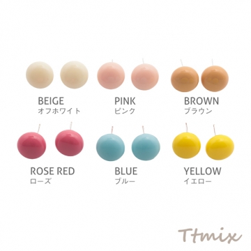 デザインピアス キャンディ 飴玉 ドーム型 メタルピアス スタッドピアス 約13mm（1ペア）