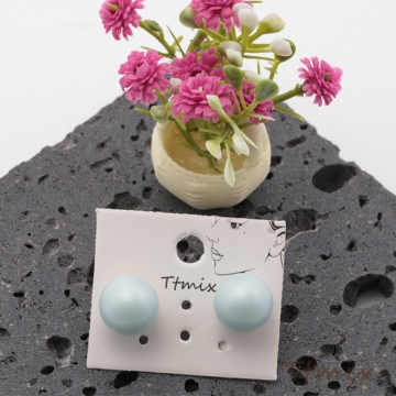 デザインピアス キャンディ 飴玉 丸玉 マットカラー メタルピアス スタッドピアス 約12mm（1ペア）