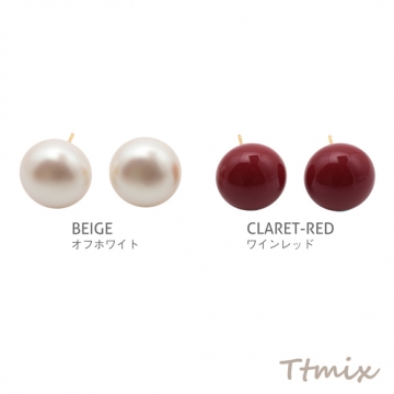 デザインピアス ABSパール/飴玉 落ち着いたカラー エレガント メタルピアス スタッドピアス 約16mm（1ペア）
