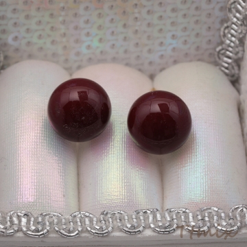 デザインピアス キャンディ 飴玉 丸玉 ワインレッド メタルピアス スタッドピアス 約12mm（1ペア）