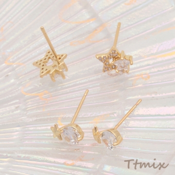 デザインピアス 星  スター 宇宙 スタッドピアス 3種（1セット）