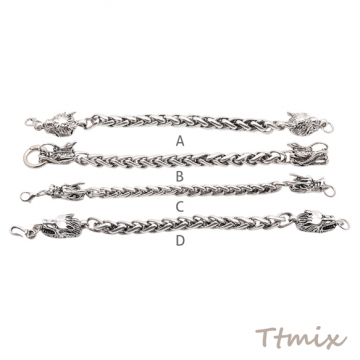 ブレスレット ヴィンテージ風 ドラゴン 龍 ワイルド アンティーク調 メタルチェーンブレスレット 4種（1本）