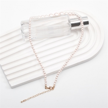 パールネックレス 高品質フェイクパール サイズグラデーション ガラスパール アジャスター付き 長さ約38.5+7cm（1本）