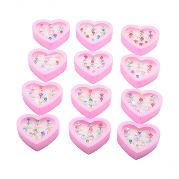 キッズ用リング ランダム チャーム付き 子ども用 おもちゃの指輪 オープンリング 外径約17mm内径約15mm（1ケース）