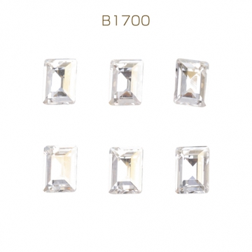 ガラスストーン スクエア キラキラ 穴なし 立体 Vカット ビジュー 貼り付け ガラスパーツ 約10×14mm（2ヶ）