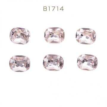 ガラスストーン ピンク 長方形 キラキラ 穴なし 立体 Vカット ビジュー 貼り付け ガラスパーツ 約8×10mm（2ヶ）