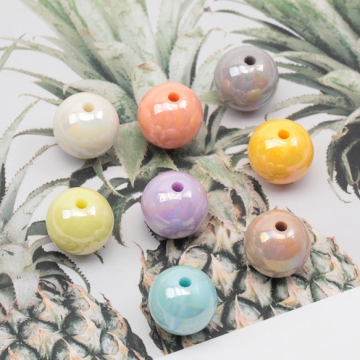 アクリルビーズ ラウンド 丸玉 カラフル 光沢感 カラーランダム 約13mm（20ヶ）