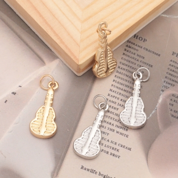 楽器チャーム バイオリン 弦楽器 音楽 ミニチュア メタルチャーム 約9×22mm（4ヶ）