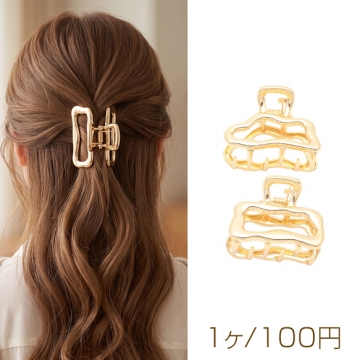 バンスクリップ 変形デザイン ヘアクリップ ヘア留めクリップ 約28×40mm（1ヶ）