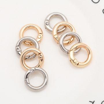 カラビナ ラウンド フック金具 留め具 連結金具 基礎金具 約17mm（4ヶ）