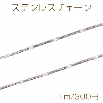 ステンレスチェーン デザインチェーン ネックレス・ブレスレット用 ハンドメードチェーン メタルチェーン 約1.5mm（1m）