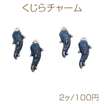くじらチャーム ホエール 海洋生物 海モチーフ エポチャーム メタルチャーム 約9×21mm（2ヶ）