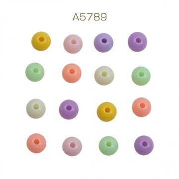 アクリルビーズ 丸玉 ラウンド カラフルミックス カラーランダム 約6mm（約20g）