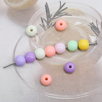 アクリルビーズ 丸玉 ラウンド カラフルミックス カラーランダム 約6mm（約20g）