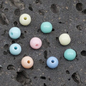 アクリルビーズ 丸玉 ラウンド ブルーミックス カラーランダム 約6mm（約20g）