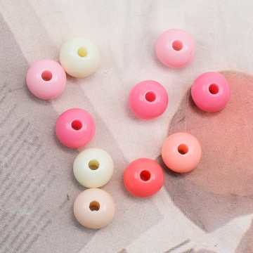 アクリルビーズ 丸玉 ラウンド ピンクミックス カラーランダム 約6mm（約20g）