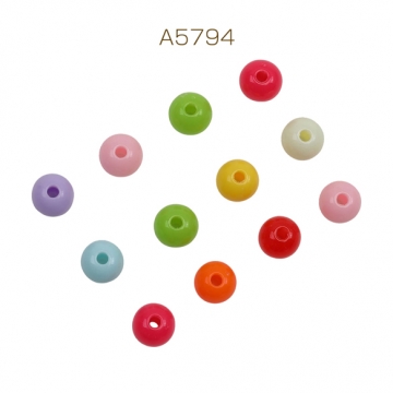 アクリルビーズ 丸玉 ラウンド カラフルミックス カラーランダム 約6mm（約20g）
